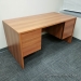 Sugar Maple Straight Desk with Dual Pedestal Storage